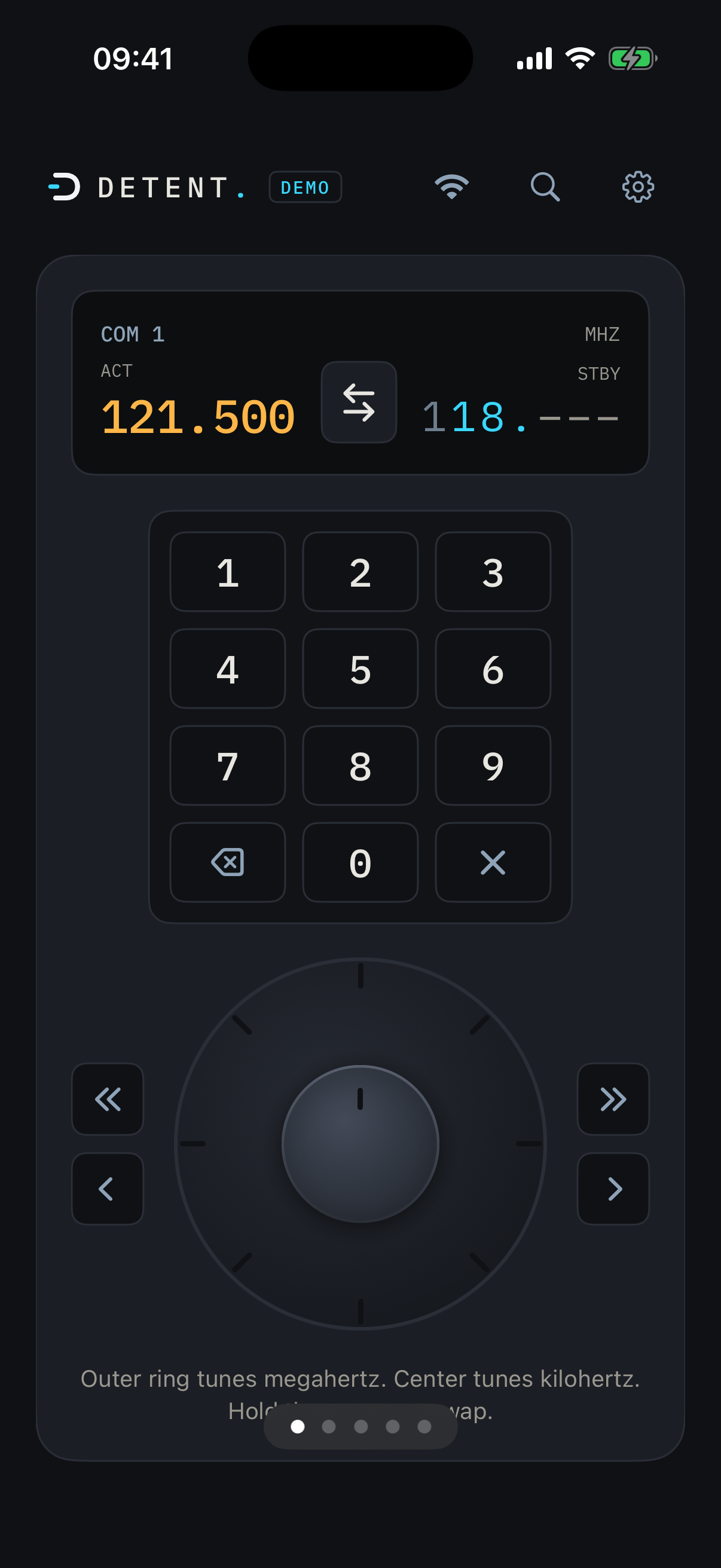 DETENT keypad entry part way through typing a frequency
